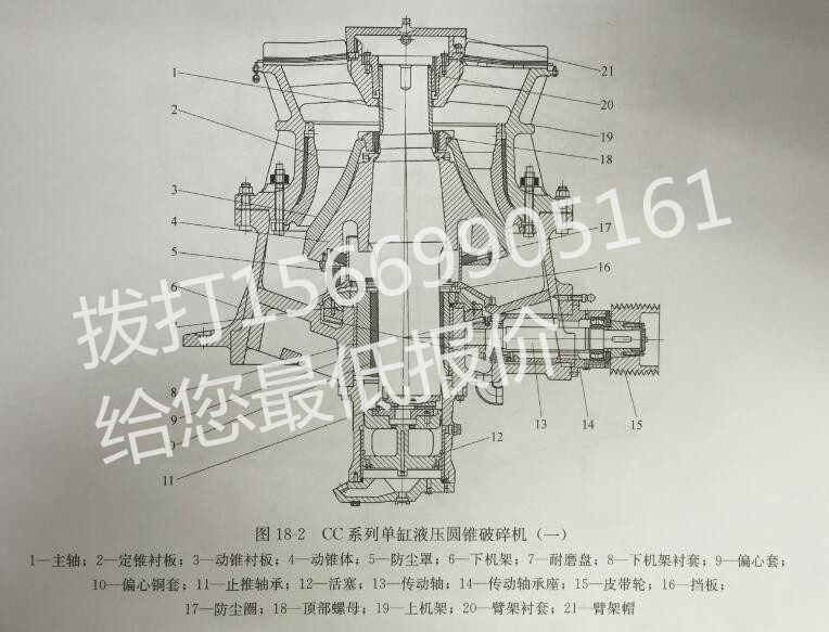 单缸液压圆锥破碎机的结构(一?? 单缸液压圆锥破碎机的结构(一)